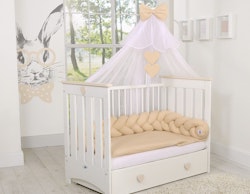 Spjälsängsskydd flätad Beige