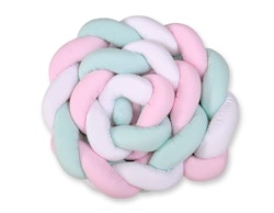 Spjälsängsskydd flätad XXL Vit-Rosa-Mint
