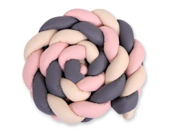 Spjälsängsskydd flätad XXL Beige-Pastel Rosa-Antracit