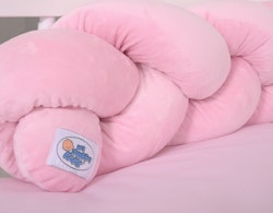 Spjälsängsskydd flätad Minky Rosa