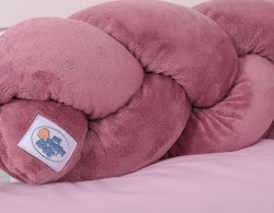 Spjälsängsskydd flätad Minky Retro Rosa