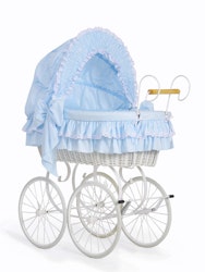 Lyxig Retro Babykorg, Blå & Vit