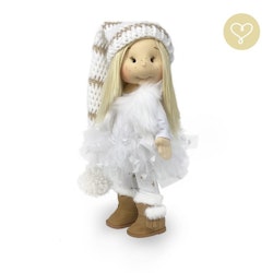 Lulu Dolls, vintermössa med pompom, vit