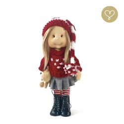 Lulu Dolls, vintermössa med pompom, röd