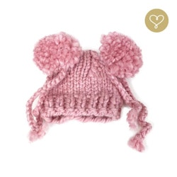 Lulu Dolls, vintermössa med pompoms, rosa