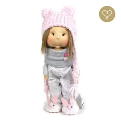 Lulu Dolls, vintermössa med öron, rosa