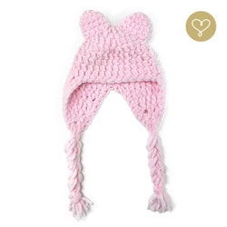 Lulu Dolls, vintermössa med öron, rosa