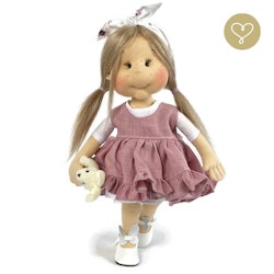 Lullu Dolls, linneklänning med underkjol, rosa