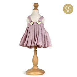 Lullu Dolls, linneklänning med hängslen, rosa