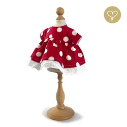 Lullu Dolls, klänning med stora vita prickar, röd