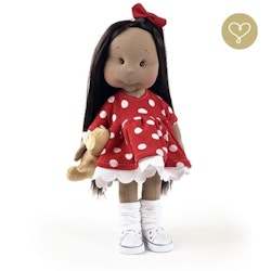 Lullu Dolls, klänning med stora vita prickar, röd