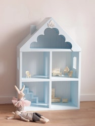Hushylla dockhus i trä baby blue
