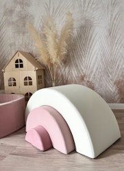 Monio, skumklossar, regnbåge, rosa