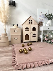Monio lekmatta med volang velvet beige