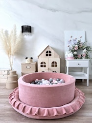 Bollhav med 200 bollar Monio velvet rosa