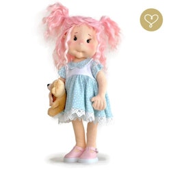 Stor handgjord docka 38 cm Rosa