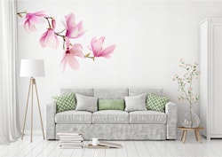 Väggklistermärke rosa magnolior
