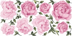 Väggklistermärke rosa pioner