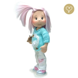 Stor handgjord docka 38 cm Pastel
