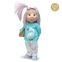 Stor handgjord docka 38 cm Pastel