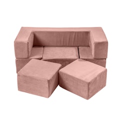 Meow barnsoffa och lekplats sammet med 100 bollar rosa