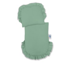 Flätad dockvagn, grå och pastel grön