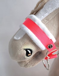 Stor grimma, Hobby Horse, neonrosa med vit päls