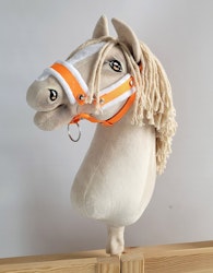 Stor grimma, Hobby Horse, neon orange med vit päls
