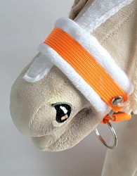 Stor grimma, Hobby Horse, neon orange med vit päls