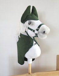 Huva och fleecefilt stor Hobby Horse flaskgrön