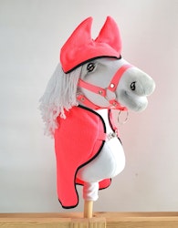Huva och fleecefilt liten Hobby Horse neonrosa