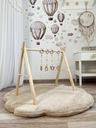 Monio molnformad barnmatta plysch beige
