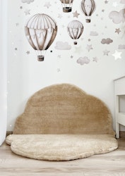 Monio molnformad barnmatta plysch beige