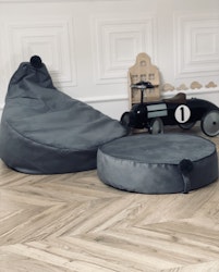 Sittsäck saccosäck Poof Monio velvet grå