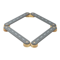 Sensorisk väg i trä Meow, 4 element, grå