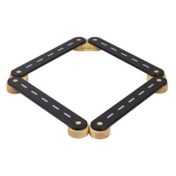 Sensorisk väg i trä Meow, 4 element, svart