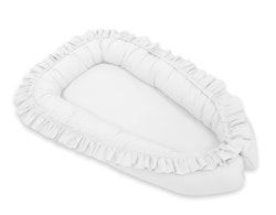 Babynest med volang Magic Loop vit