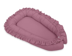 Babynest med volang Magic Loop pastel lila