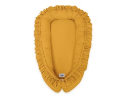 Babynest med volang Magic Loop pastel mustard