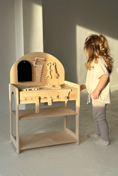 Verktygsbänk arbetsbänk i trä Babywood