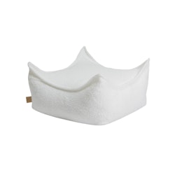 Meow fyrkantig sittpuff boucle vit