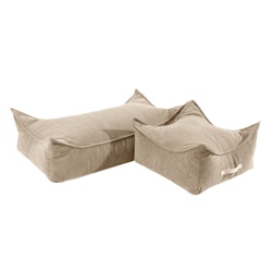 Meow rektangulär barnpuff corduroy sand