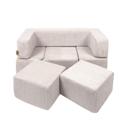 Meow barnsoffa och lekplats aesthetic med 100 bollar ecru