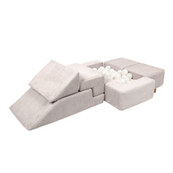 Meow barnsoffa och lekplats aesthetic med 100 bollar ecru