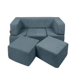 Meow barnsoffa och lekplats aesthetic med 100 bollar turkos