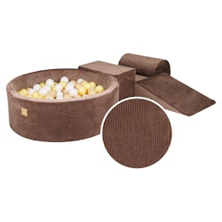 Meow lekplats med 200 bollar corduroy brun