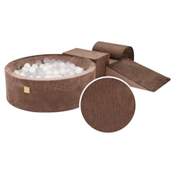 Meow lekplats med 200 bollar corduroy brun