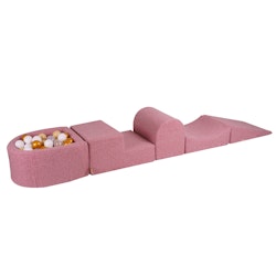 Meow lekplats med 100 bollar boucle rosa