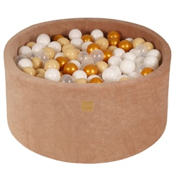 Meow bollhav med bollar sammet beige