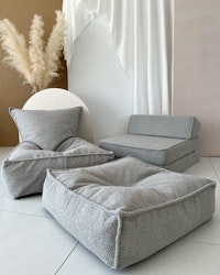 Sittpuff Monio boucle grå
